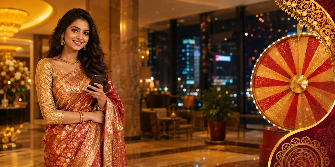 ঢাকায় শাড়ি পরিহিত মডেলের সাথে রুলেট গেম